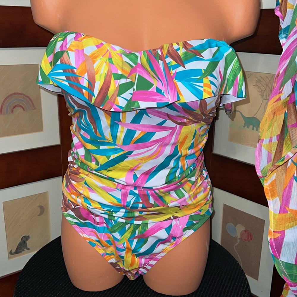 NWT Bleu Rod Beattie 2PC set swimsuit & coverup - Picture 2 of 4